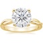 18KY Moissanite Twisted Vine Solitaire Ring, smalltop view