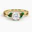 18K Yellow Gold Willow Ring With Lab Emerald Accents, smalltop view