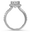 Shared-Prong Cushion Halo Diamond Ring, smallside view
