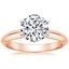 14K Rose Gold Six-Prong Classic Ring, smalltop view