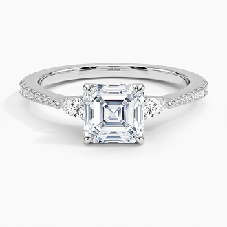Tapered Luxe Aria Three Stone Diamond Ring - Brilliant Earth