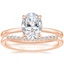 14K Rose Gold Lumiere Diamond Ring with Petite Curved Diamond Ring (1/10 ct. tw.)