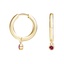 14K Yellow Gold Pink Tourmaline Drop Huggie Earrings, smalladditional view 1