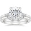 18KW Moissanite Tapered Baguette Diamond Bridal Set, smalltop view