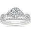 18K White Gold Entwined Halo Diamond Ring (1/3 ct. tw.) with Whisper Eternity Diamond Ring (1/4 ct. tw.)