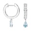 14K White Gold Luxe Aquamarine and Diamond Drop Huggie Earrings, smalladditional view 1