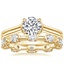 18K Yellow Gold Jade Trau Alure Solitaire Ring with Jade Trau Cavetta Eternity Diamond Ring