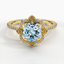Yellow Gold Aquamarine Reina Diamond Ring