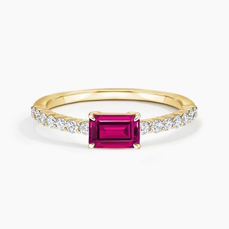 Lab Ruby and Diamond Ring