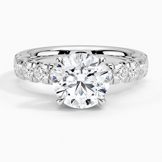 Luxe French Pave Diamond Engagement Ring