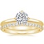 18K Yellow Gold North Star Ring with Petite Shared Prong Diamond Ring (1/4 ct. tw.)