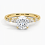 Yellow Gold Moissanite Petite Versailles Diamond Ring (1/6 ct. tw.)