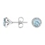 18K White Gold Aquamarine Halo Diamond Earrings, smalladditional view 1