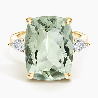 Prasiolite and Diamond Cocktail Ring