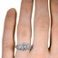 The Abella Ring, smallzoomed in top view on a hand
