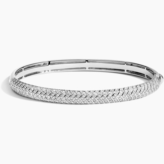 Chevron-Inspired Diamond Bangle Bracelet