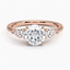 Rose Gold Moissanite Opera Diamond Ring