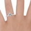 Platinum Cielo Ring, smallzoomed in top view on a hand