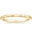 18K Yellow Gold Matte Hammered Petite Comfort Fit Wedding Ring, smalltop view
