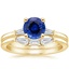 18KY Sapphire Tapered Baguette Diamond Bridal Set, smalltop view