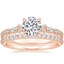 14K Rose Gold Primrose Diamond Ring with Petite Shared Prong Diamond Ring (1/4 ct. tw.)