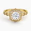 18K Yellow Gold Cadenza Halo Diamond Ring, smalltop view