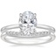 18K White Gold Lumiere Diamond Ring with Petite Curved Diamond Ring (1/10 ct. tw.)