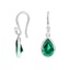 14K White Gold Teardrop Lab Emerald Earrings, smalladditional view 1