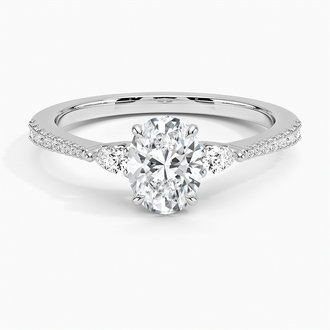 Tapered Luxe Aria Three Stone Diamond Ring - Brilliant Earth