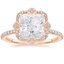 14KR Moissanite Reina Halo Diamond Ring, smalltop view