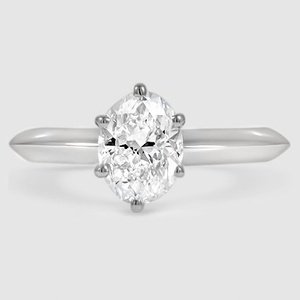 oval engagement ring with 6 prongs