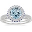 18KW Aquamarine Audra Diamond Ring with Sapphire Accents (1/4 ct. tw.) with Whisper Diamond Ring (1/10 ct. tw.), smalltop view