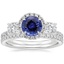 18KW Sapphire Three Stone Waverly Diamond Ring with Luxe Ballad Diamond Ring, smalltop view