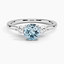 Aquamarine Perfect Fit Three Stone Diamond Ring in 18K White Gold