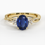 Yellow Gold Sapphire Three Stone Petite Twisted Vine Diamond Ring (2/5 ct. tw.)