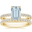 18KY Aquamarine Amelie Diamond Bridal Set, smalltop view