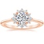 14K Rose Gold Sol Diamond Ring, smalltop view