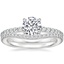 18K White Gold Cecilia Diamond Ring (1/3 ct. tw.) with Luxe Curved Diamond Ring (1/4 ct. tw.)