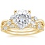18KY Moissanite Willow Diamond Ring (1/8 ct. tw.) with Luxe Willow Diamond Wedding Ring (1/5 ct. tw.), smalltop view