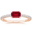 Rose Gold Beatrice Lab Created Ruby and Diamond Ring (1/4 ct. tw.)