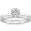 18K White Gold Melinda Ring with Petite Quattro Wedding Ring