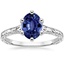 18KW Sapphire Hudson Engraved Ring, smalltop view