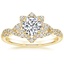 18K Yellow Gold Lily Diamond Ring, smalltop view