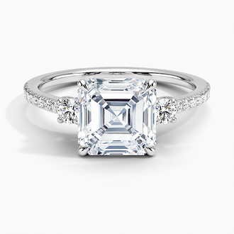 Lyra Three Stone Diamond Ring - Brilliant Earth