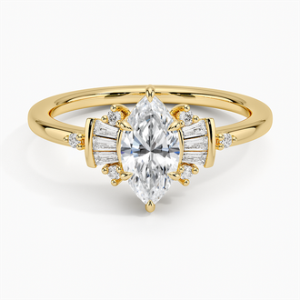 Art Deco Tapered Baguette Cluster Engagement Ring