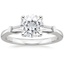 18KW Moissanite Tapered Baguette Three Stone Diamond Ring, smalltop view