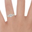 18K Yellow Gold Three Stone Cushion Diamond Ring (2/3 ct. tw.), smallzoomed in top view on a hand