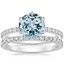 18KW Aquamarine Bliss Diamond Ring (1/6 ct. tw.) with Bliss Diamond Ring (1/5 ct. tw.), smalltop view