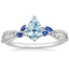 Aquamarine Luxe Willow Sapphire and Diamond Ring (1/8 ct. tw.) in Platinum