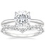 18KW Moissanite Freesia Ring with Curved Versailles Diamond Ring, smalltop view